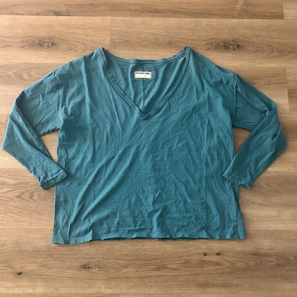 We The Free Teal V-Neck Long Sleeve Top – Size Small- NWOT - Picture 1 of 9